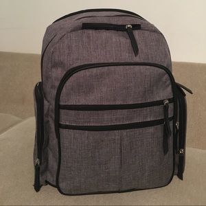 Grey Diaper Bag Backpack Gray